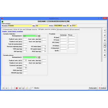 echokardiografia baza pacjentów